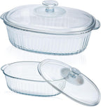 Glass Baking Dishes for Oven, 2 Pack Casserole Dishes by KAKO