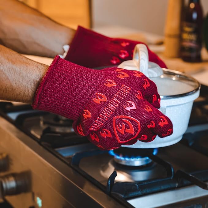 Grill Armor Oven Gloves with Fingers – 932°F Heat, Fire & Cut Resistant Mitts - Image 3