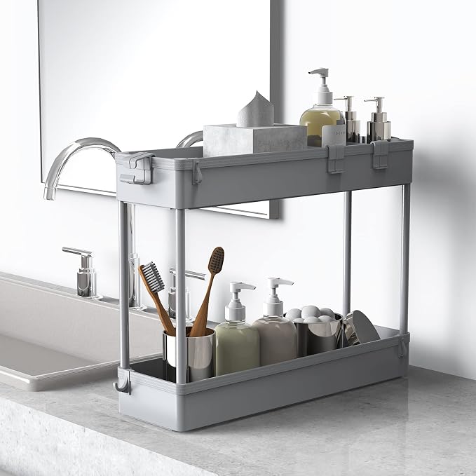 SPACELEAD Slim Storage Cart 4 Tier, Bathroom Organizer Rolling Utility - Image 3