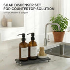 2 Pack Kitchen Soap Dispenser Set - 16oz Amber Glass Dish and Hand Soap - Image 7