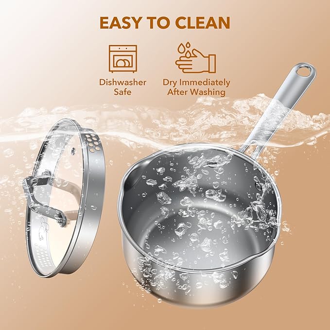 PekGema Stainless Steel Saucepan 2.5 Quart - Image 4