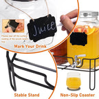 Bululuo Glass Drinks Dispenser for Parties, 2 PACK 1 Gallon Beverage Dispenser - Image 5