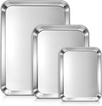 LIANYU 3 Pack Stainless Steel Baking Sheets, Cookie Sheet Pan by LIANYU
