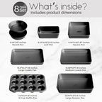 Nonstick Baking Pans Set, 8-Piece Stackable Bakeware Sets, Non-Toxic Oven Pan - Image 4