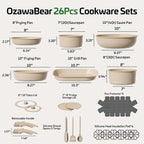 26 Pcs Pots and Pans Set Non Stick, Ceramic Cookware Set Non Toxic - Image 2
