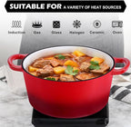 TeamFar 5Qt Dutch Oven, Enameled Cast Iron Dutch Oven - Image 5
