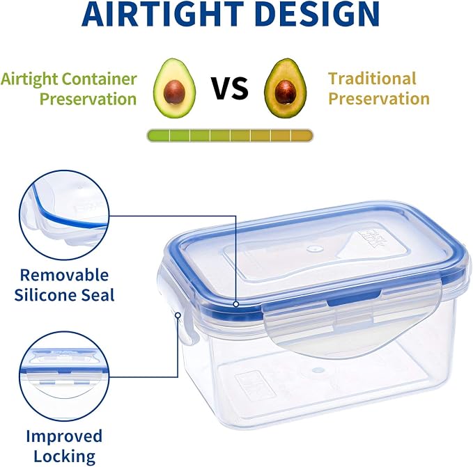 KIGI Multi-Pack Small Plastic Food Storage Containers Set, BPA-Free Plastic - Image 3
