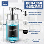 Glass Foaming Hand Soap Dispenser, 10 oz Easy Refill Bathroom Soap Dispenser - Image 2