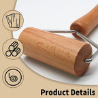 Wooden Rolling Pin, Ergonomic Non-Stick Pizza Baker Dough Pastry Roller - Image 3