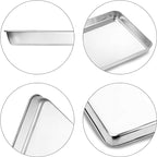 Baking Sheets Set of 2, Bastwe 20 inch Stainless Steel Bakeware Baking Pans - Image 5