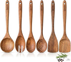Boxiki Kitchen Luxury Teak Wood Utensil Set by Boxikikitchen
