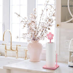 Leinuosen Pink Cherry Blossoms Paper Towel Holder Cute Bow Wooden Paper Towel - Image 6