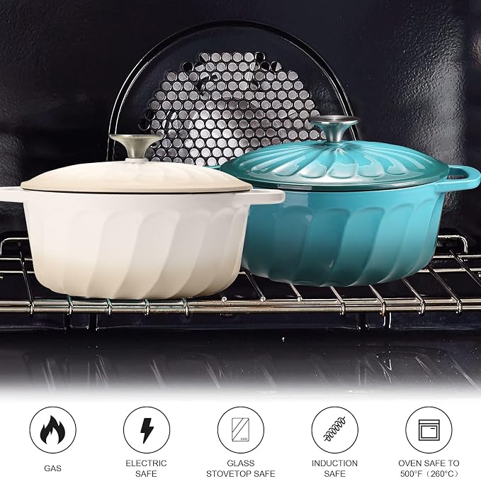 6 QT Enameled Cast Iron Dutch Oven - Image 5