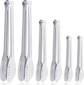 6 Pack Buffet Tongs, Stainless Steel Serving Tongs Serving Utensils 7Inch by Must-havesForYourKitchen
