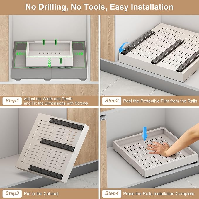 Pull out Cabinet Organizer, Expandable Width, Depth - Image 7