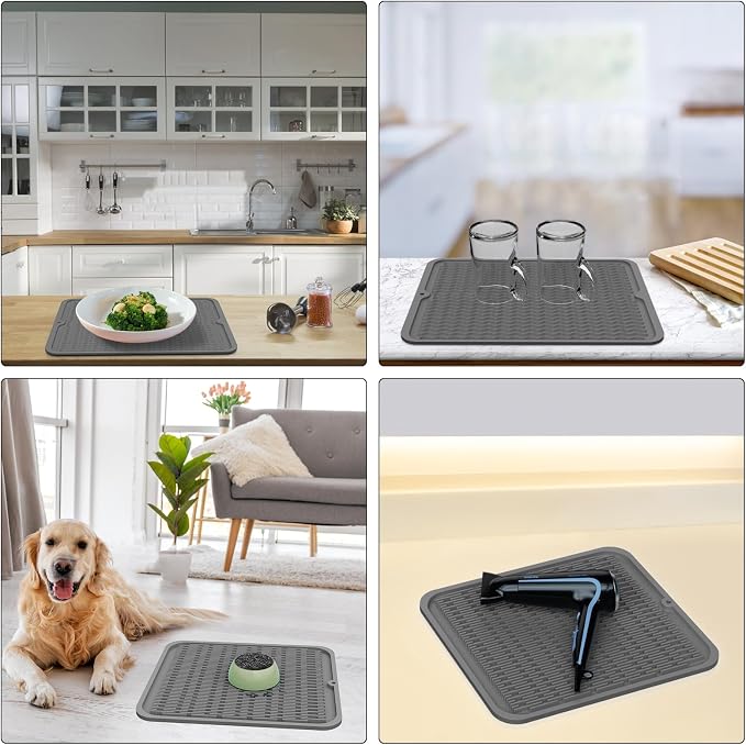 ZLR 2 Pcs Silicone Dish Drying Mat & Heat Resistant Trivet - Image 9