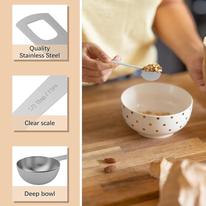 1PCS 1/2tbsp Single Measuring Spoon, Stainless Steel Individual Teaspoons Only - Image 3