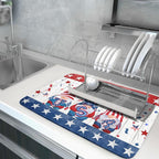 Giwawa 4th of July Gnomes Dish Drying Mat 18x24 inch Patriotic Elf Usa Stars - Image 5