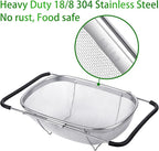Tiawudi 6-Quart Large Over The Sink Colander, Heavy Duty 40% Thicker 18/8 - Image 3