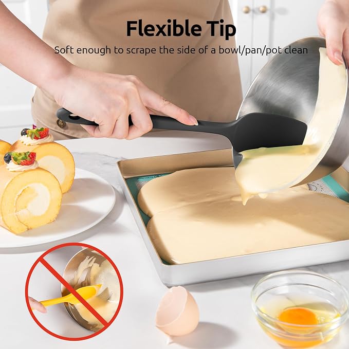 U-Taste Silicone Spoon Spatula Set, 600ºF High Heat Resistant Food Grade - Image 4