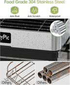 2 Tier Dish Drying Rack, Thicker Premium 304 Stainless Steel Dish Racks - Image 2