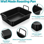 TeamFar Roasting Pan, 16’’ Nonstick Deep Lasagna Brownie Turkey Pan - Image 3