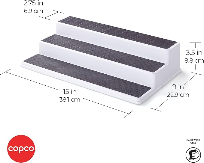 Copco 2555-0188 Non-Skid 3-Tier Spice Pantry Kitchen Cabinet Organizer - Image 3