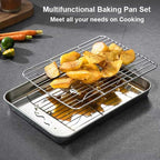 Wildone Baking Sheet with Rack Set, Stainless Steel Cookie Pan baking Tray with - Image 7