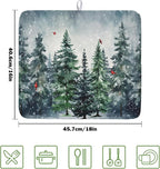 Winter Pine Tree Dish Drying Mat - Image 2