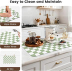 17" x 32" Checkered Dish Drying Mat - Image 7
