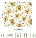 Sunflower Dish Drying Mat for Kitchen Counter Summer Yellow Floral Microfiber - Image 2