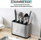 LIBODOUR Utensil Holder, Stainless Steel Caddy Counter, Spoon holder, 4 - Image 4
