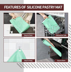 Silicone Baking Mat 20"L x 28"W, Extra Thick Dough Rolling Pad - Image 6