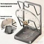 Pot Lid Organizer Rack, Stainless Steel Kitchen Pot Lid Holder & Storage Rack - Image 5