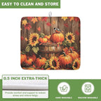 Fall Pumpkin Dish Drying Mat for Kitchen Counter Thanksgiving Autumn Harvest - Image 5