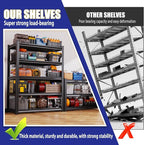 72"Hx59"Wx20"DGarage Shelving-2500 lbs 5 Tier Storage Shelves, Adjustable Heavy - Image 5