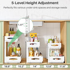 Under Sink Organizer, 2 Tier Pull out Cabinet Organizer Baskets - Image 4