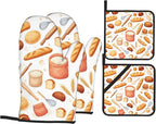 Kitchen Bread Oven Mitts with Matching Potholders by Unknown