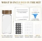 ZEHIQ 12Pcs 4oz Square Glass Spice Jars - Image 2