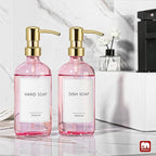 GMISUN Pink Soap Dispenser Bathroom, 2 Pack Kitchen Hand and Dish Soap - Image 4