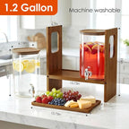 2 PCS 1.2 Gallon Drink Dispenser, Glass Beverage Dispenser - Image 3