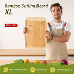Bamboo Cutting Board Set Non Slip Feet Over Sink Acrylic Counter Lip Glass - Image 3