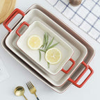 KOOV Bakeware Set, Ceramic Baking Dish, Rectangular Baking Pans Set, Casserole - Image 5