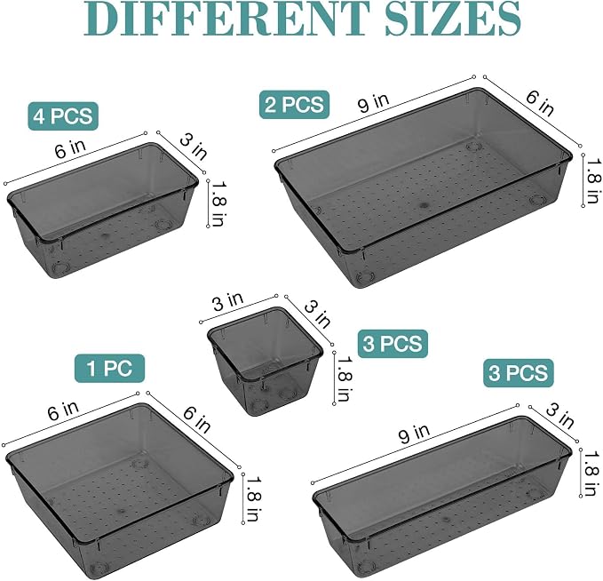 StorMiracle 13 PCS Drawer Organizer Set, 5 Varied Size Bathroom and kitchen - Image 2