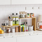 Cabinet Organizer Shelf, 2-Tier Kitchen Counter Organizer Corner Shelves Coffee - Image 4