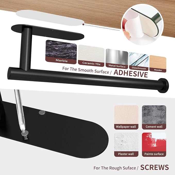 DEKAVA Paper Towel Holder Under Cabinet Wall Mount - Image 6