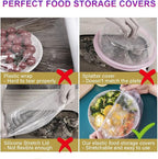 200PCS Plastic Elastic Bowl Covers Reusable, Food Storage Covers - Image 2