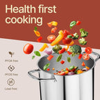 Stainless Steel Stockpot with Tempered Glass Lid 16 Quart, Durable 18/0 - Image 6