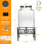 Bululuo Glass Drinks Dispenser for Parties, 2 Gallon Beverage Dispenser - Image 2
