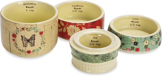 Pavilion Gift Company Live Simply Floral Mason Jar Measuring Cups - Image 2